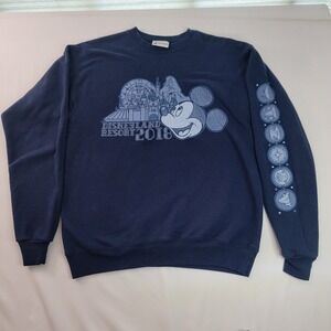 Disney Sweatshirt Men's size‎ Small Navy Mickey Mouse 2018 DisneyLand Pull-Over